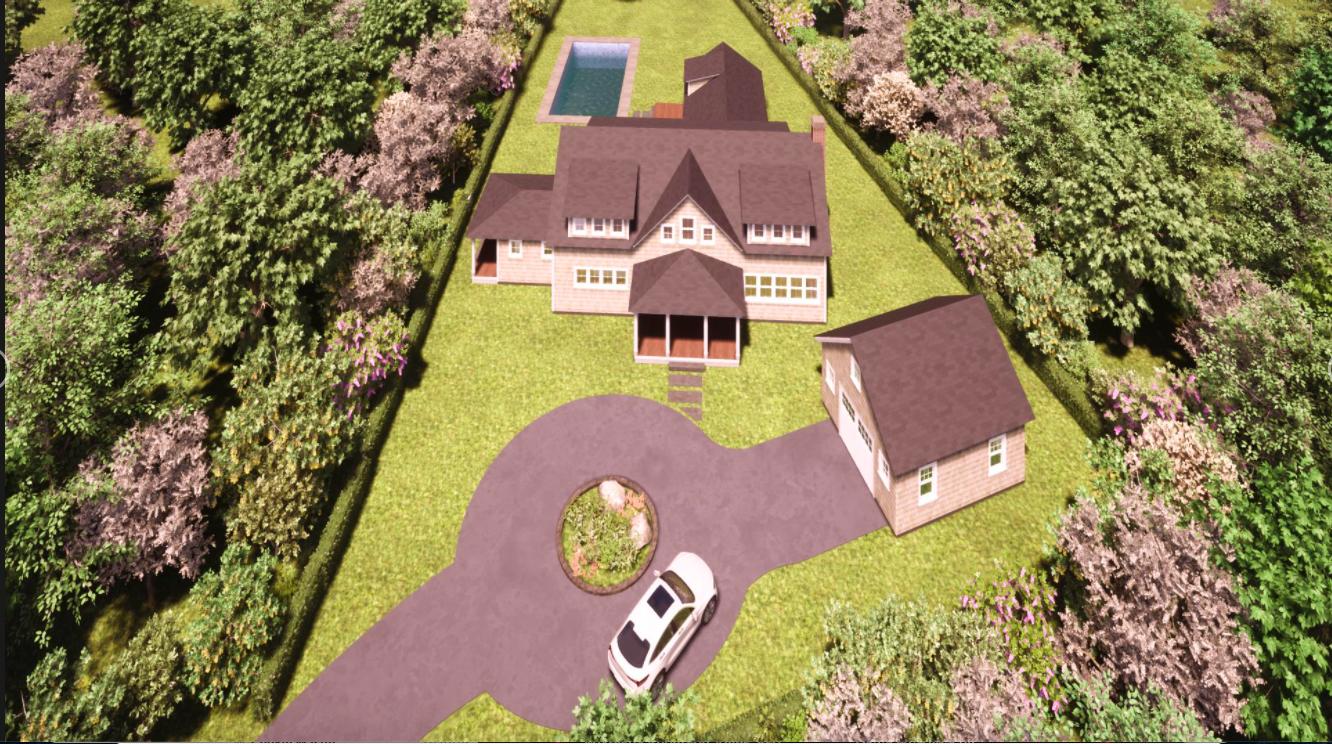 25 Meshacket Road Edgartown, MA 02539 - Photo 5 of 27 an aerial view of a house with swimming pool and garden