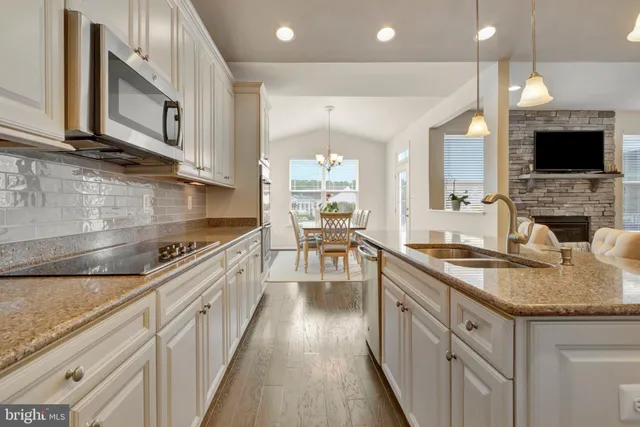 a view of a lake with a outdoor space