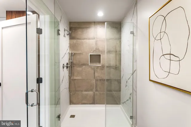a bathroom with a shower