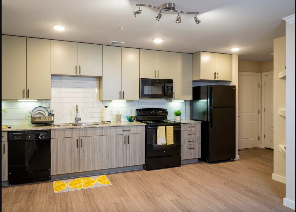 1800 South I- 35 Service Road Austin, TX 78748 - Photo 18 of 21 a kitchen with granite countertop a refrigerator stove top oven and sink