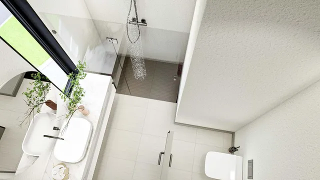 a bathroom with a sink and mirror