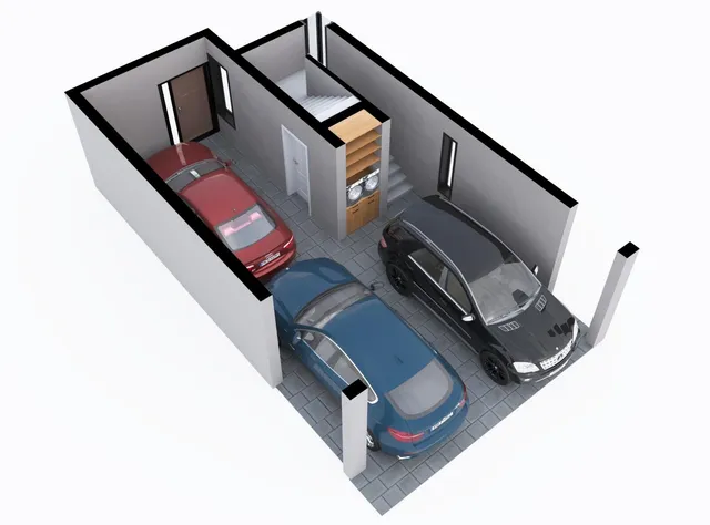 a living room with furniture