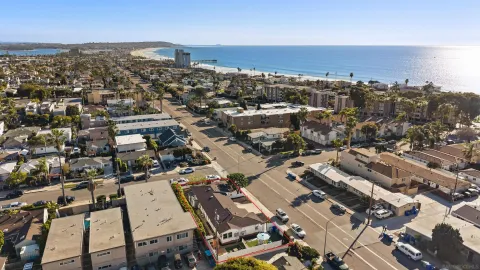an aerial view of a street
