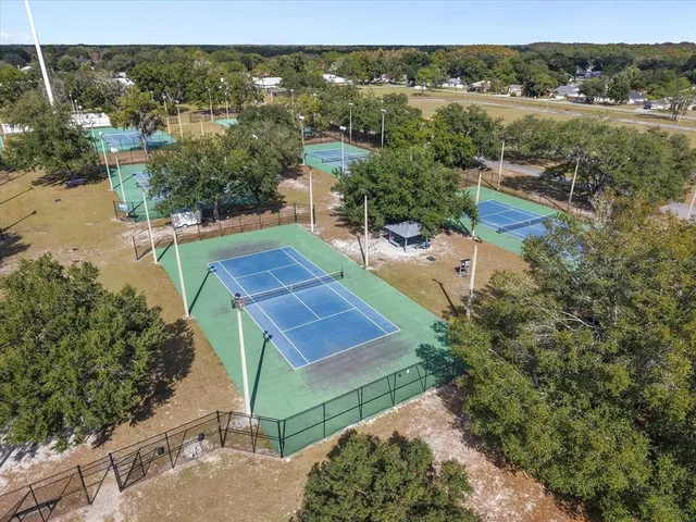 an aerial view of a house