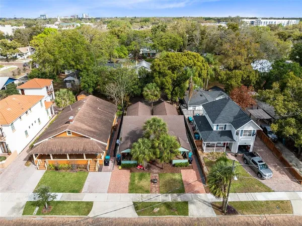 an aerial view of a house