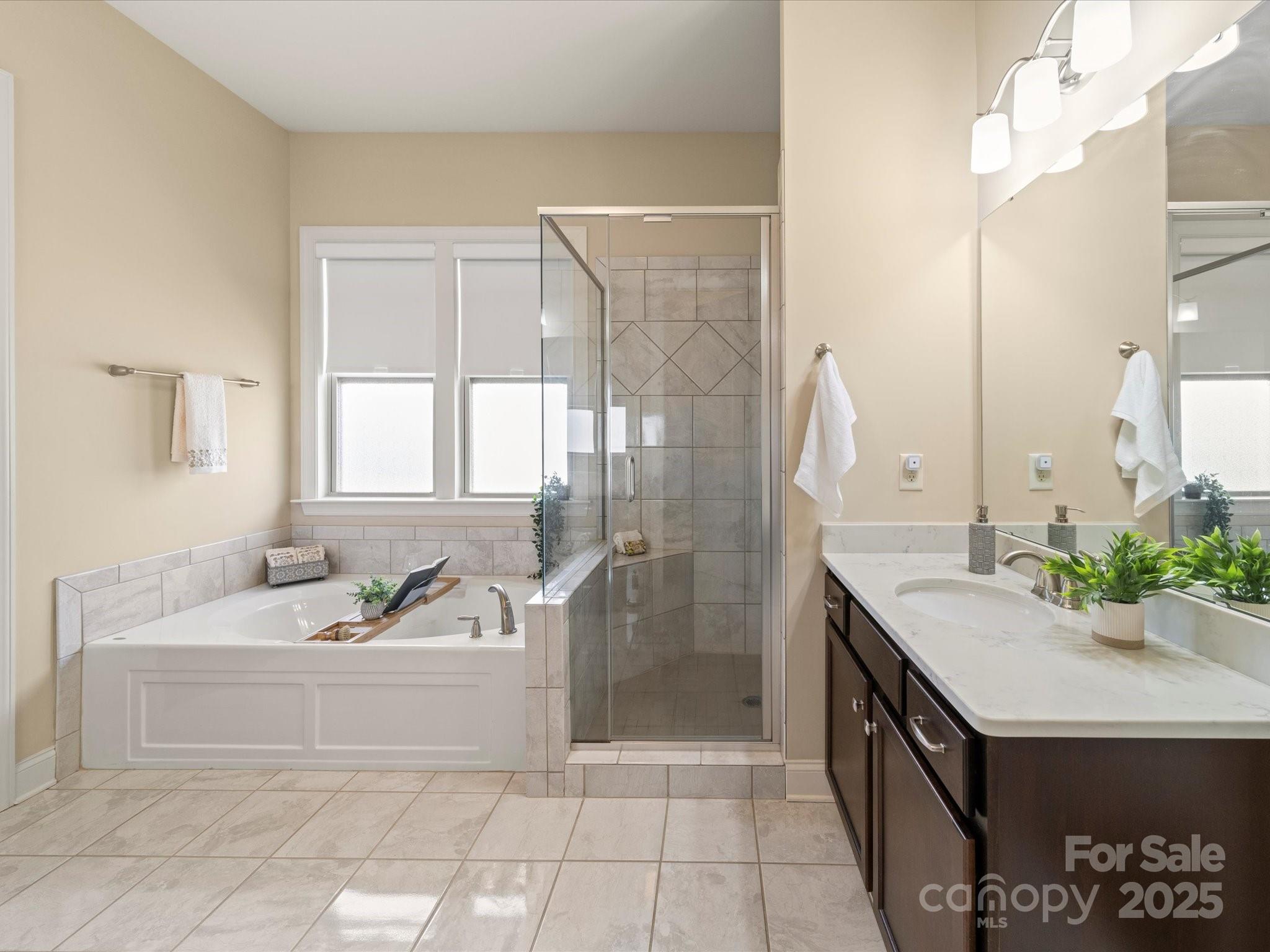 11632 Barnard Street Mint Hill, NC 28227 - Photo 17 of 39 a bathroom with a tub sink and mirror