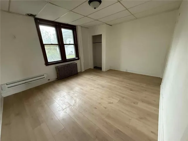 an empty room with windows