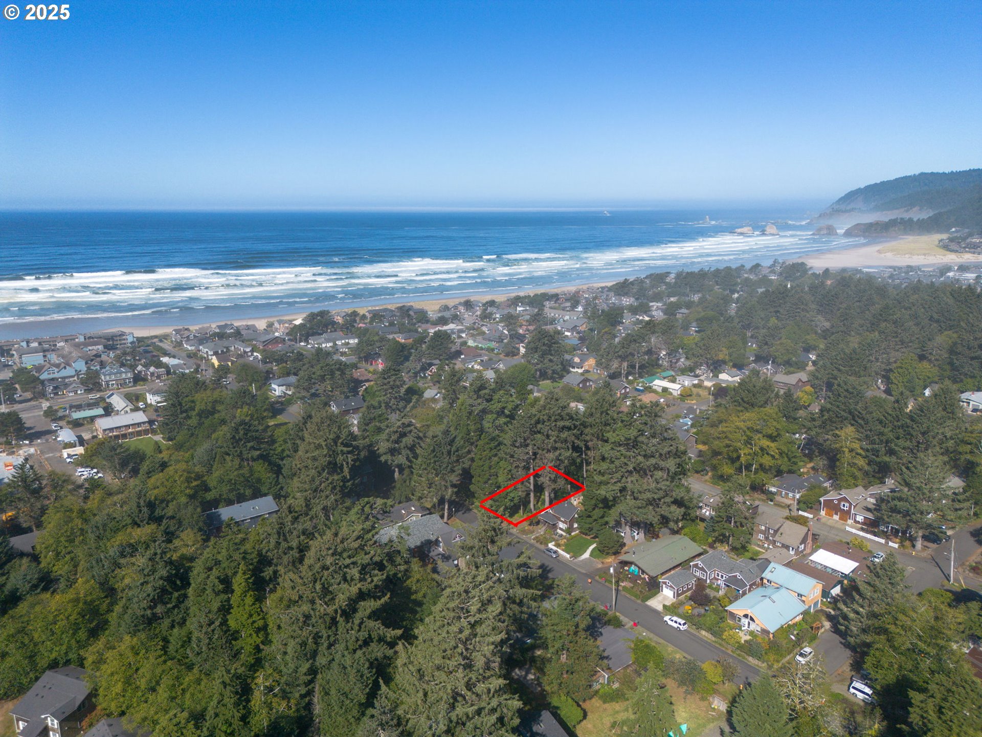 a view of beach and ocean