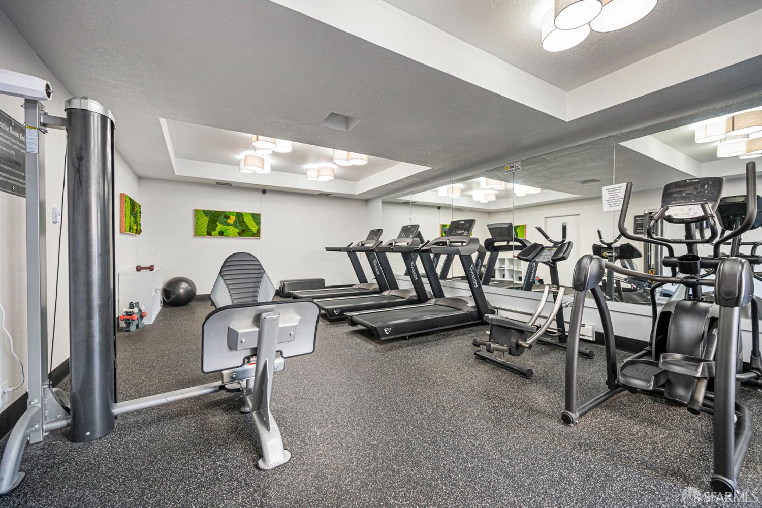 1327 Webster Street, Unit B210 Alameda, CA 94501 - Photo 36 of 54 a room with gym equipment and a table