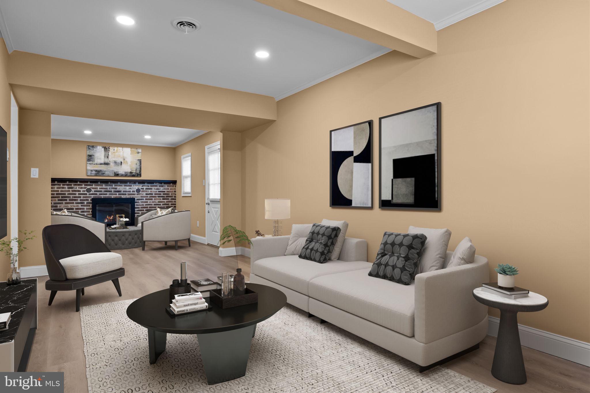 1838 Sheri Road Bensalem, PA 19020 - Photo 17 of 43 a living room with furniture and a fireplace