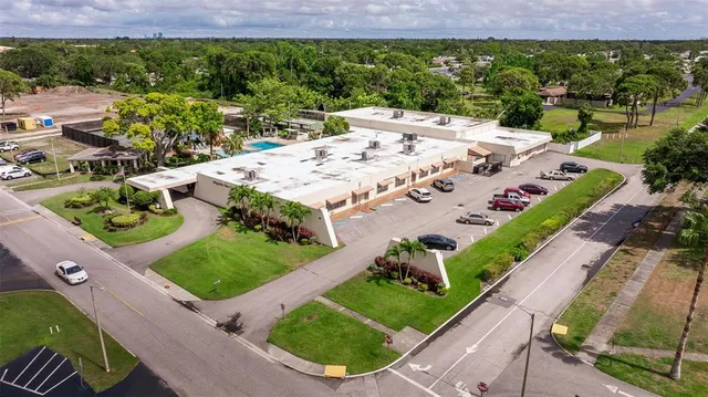 an aerial view of a house having outdoor space