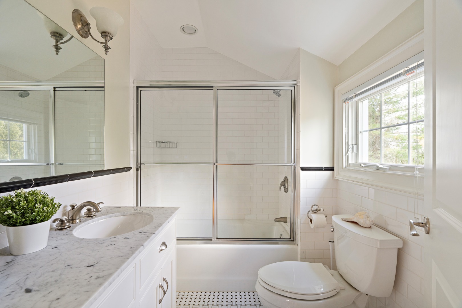 385 Barnes Road Oak Bluffs, MA 02557 - Photo 38 of 60 a bathroom with a granite countertop sink toilet and shower