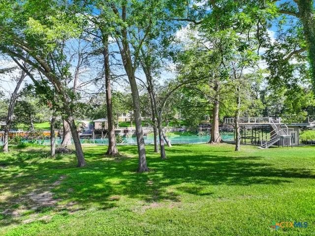 a green field with lots of trees