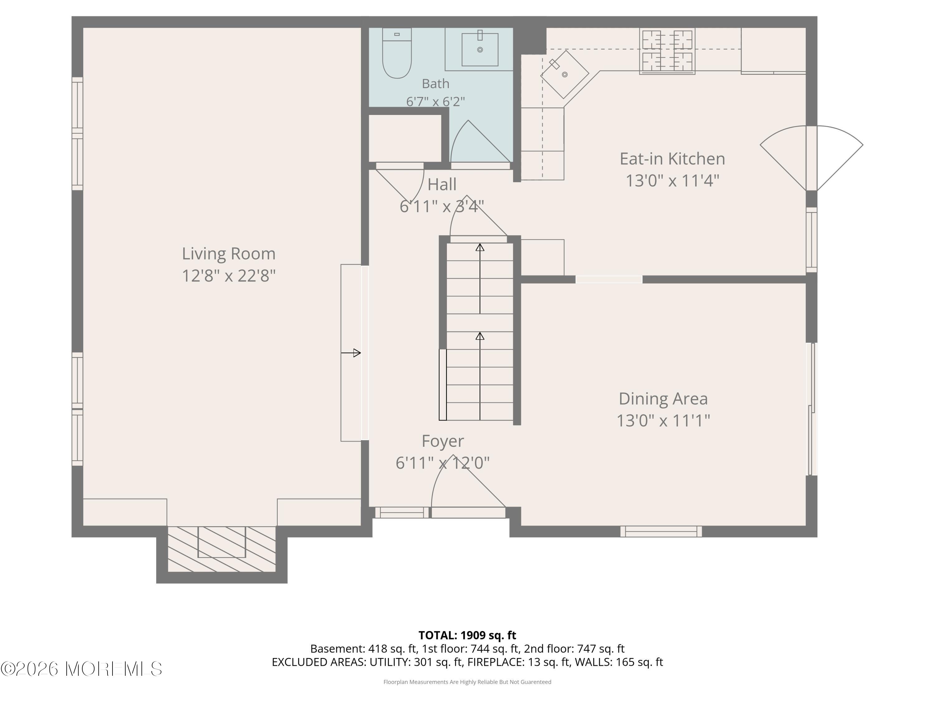 130 Stokes Street Freehold, NJ 07728 - Photo 42 of 45 Floorplan 1st Floor