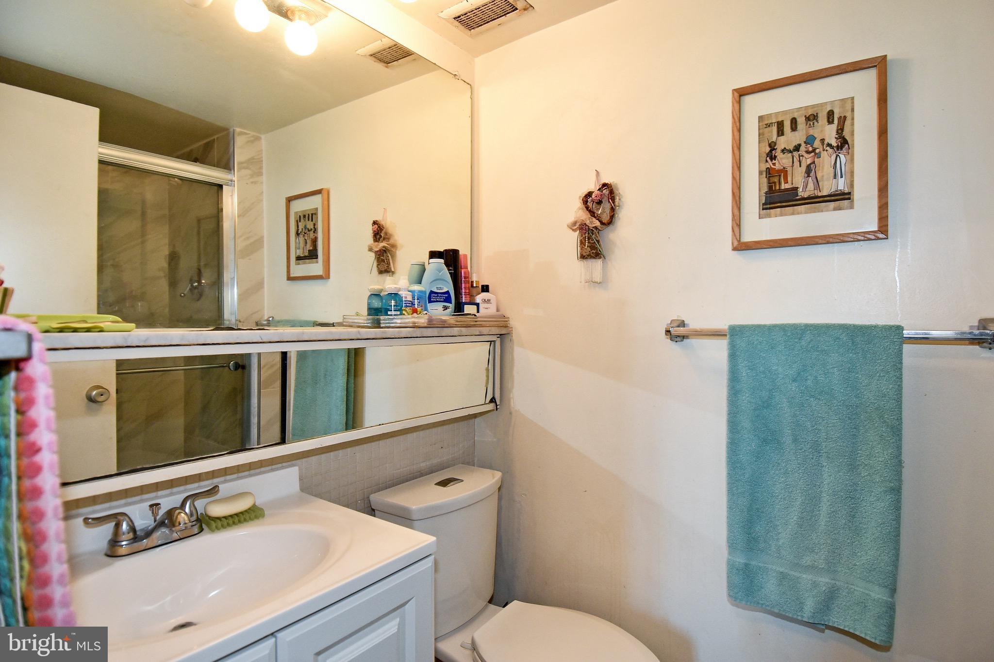429 N Street Southwest, Unit S607 Washington, DC 20024 - Photo 26 of 55 a bathroom with a sink mirror vanity and toilet
