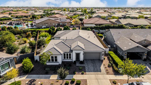 an aerial view of a house