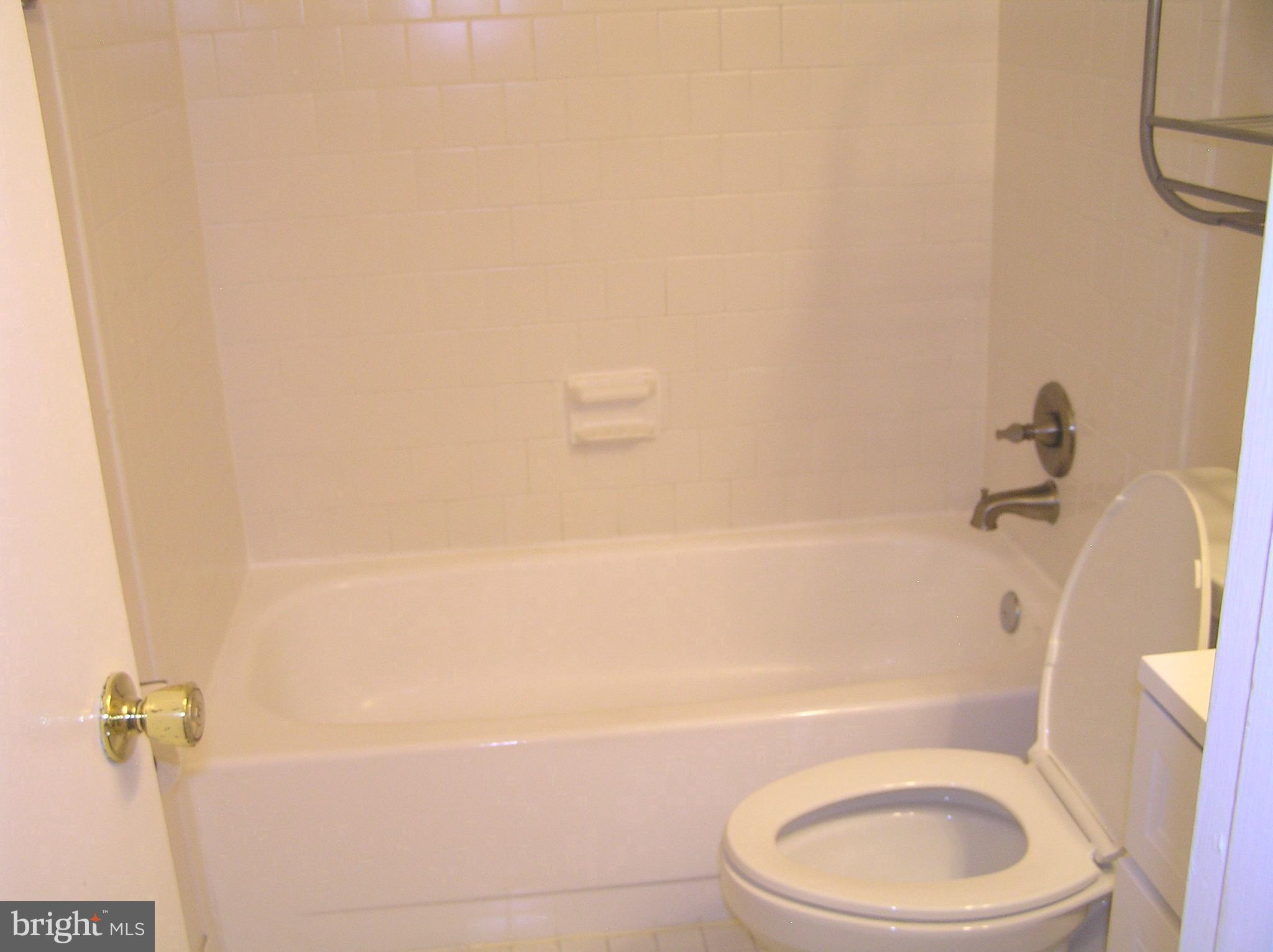 10053 Chestnut Wood Lane Burke, VA 22015 - Photo 18 of 28 a white toilet and tub sitting next to a bathroom sink