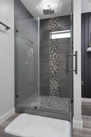 a bathroom with a shower