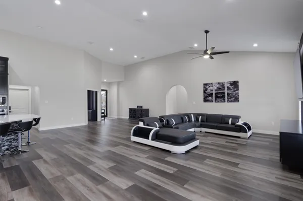 a living room with furniture