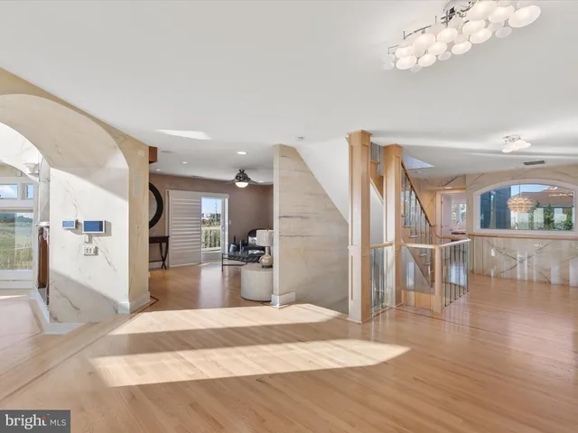 a view of balcony with furniture