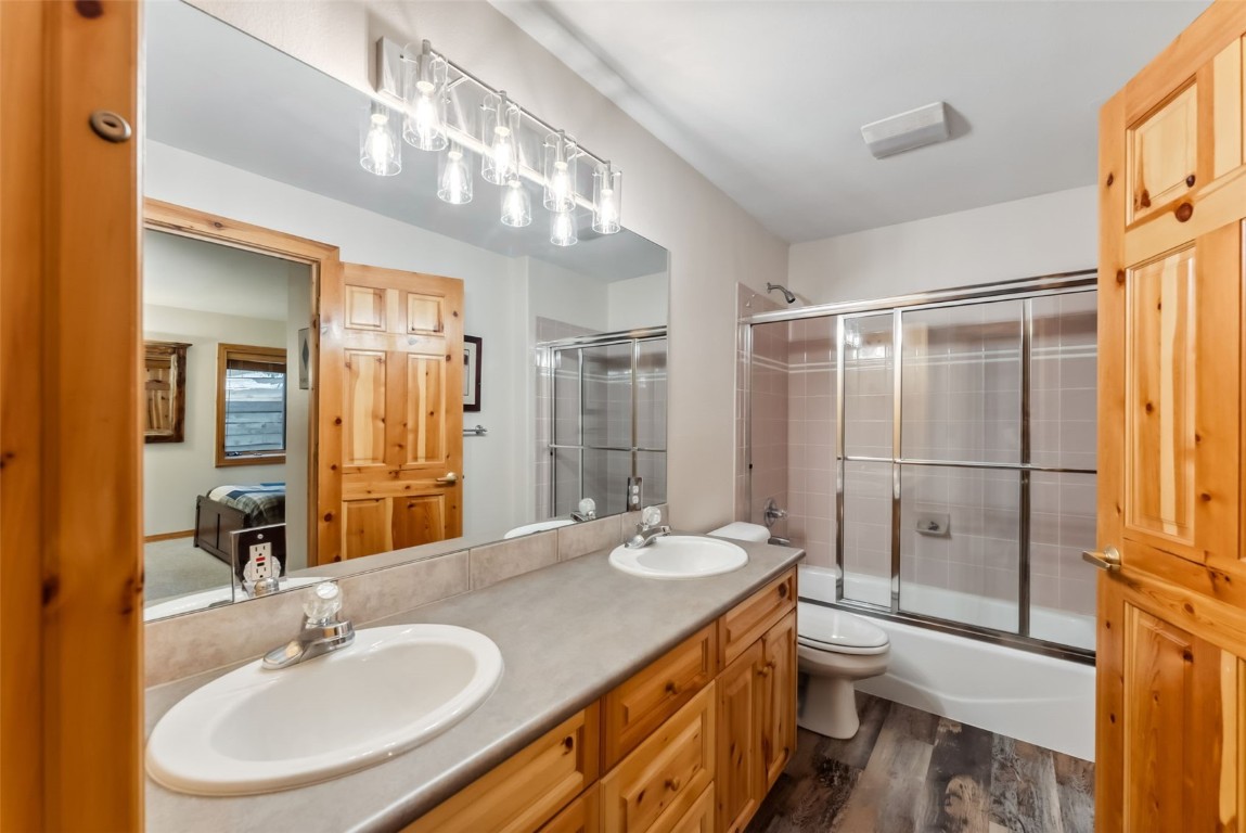 434 Kings Crown Road, Unit 434 Breckenridge, CO 80424 - Photo 41 of 50 a bathroom with a sink a toilet and shower