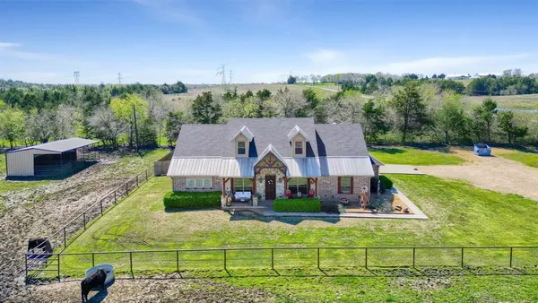 an aerial view of a house