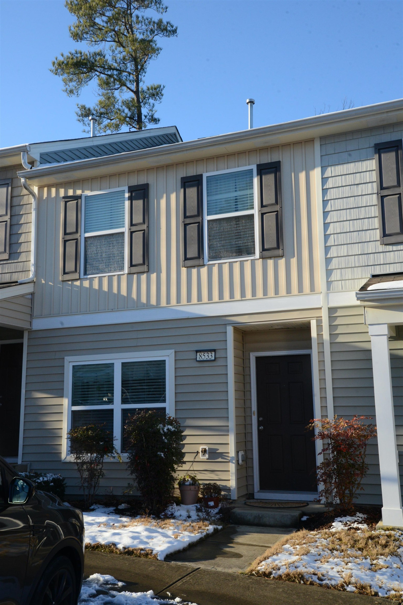 a front view of a house