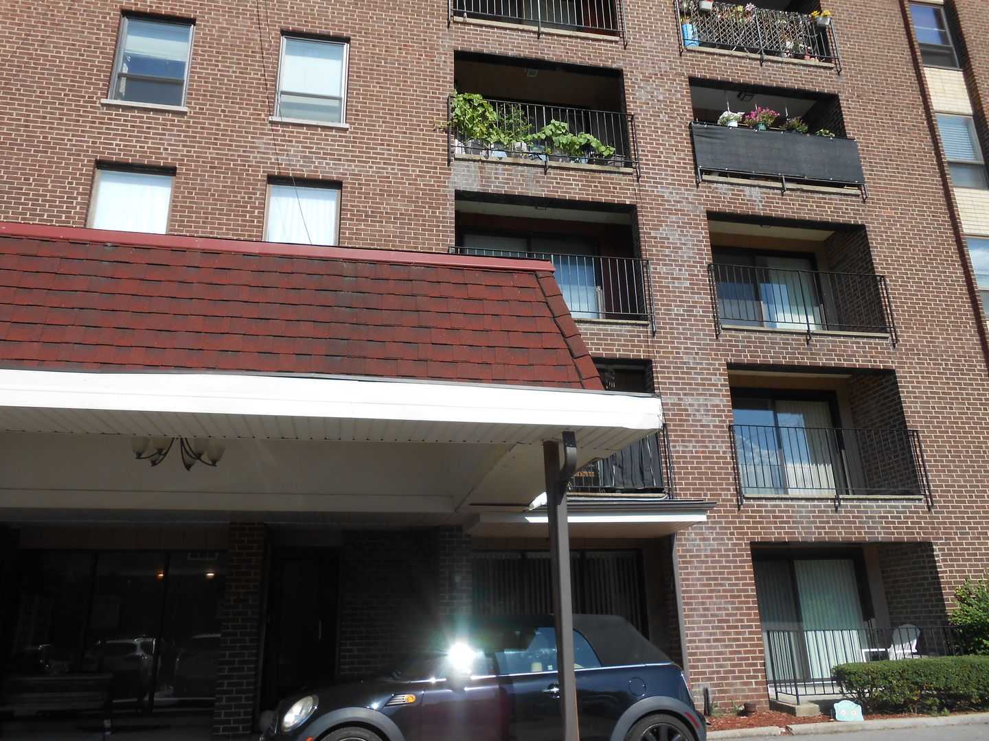 a view of a building with many windows