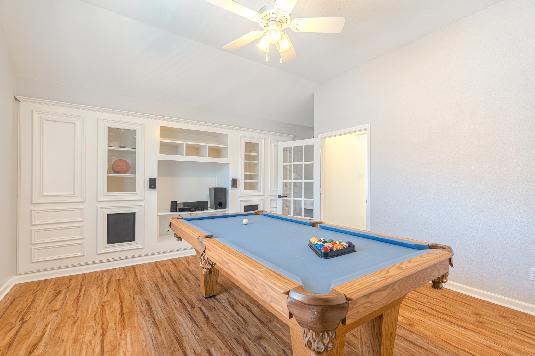 1107 Compass Cove Circle Spring, TX 77379 - Photo 30 of 42 a living room with pool table and a fireplace