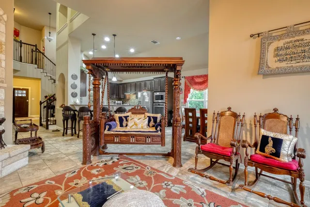 a living room filled with furniture