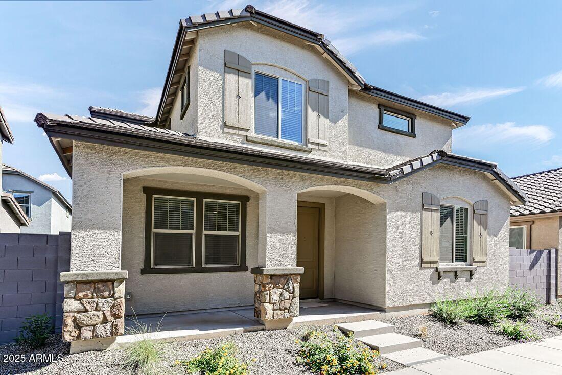 a front view of a house