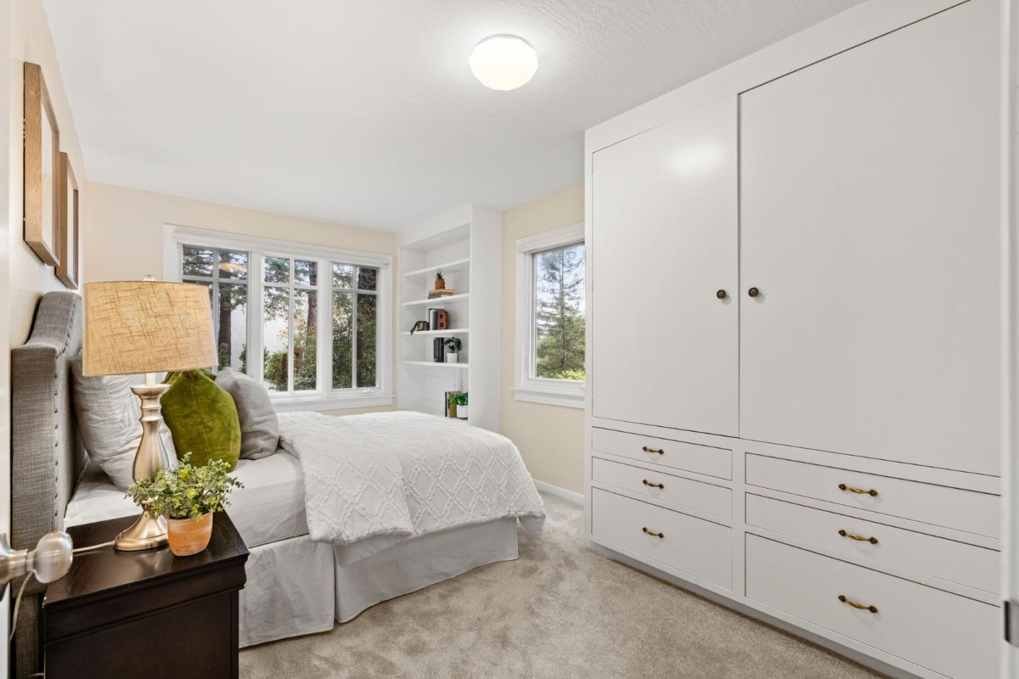 555 Summit Spring Road Woodside, CA 94062 - Photo 47 of 90 a bedroom with a bed and a window