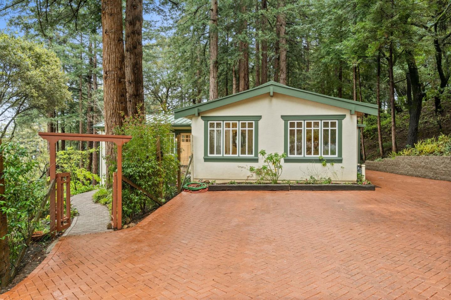 555 Summit Spring Road Woodside, CA 94062 - Photo 6 of 90 front view of a house with a yard