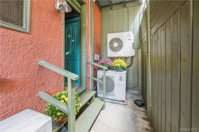 a front view of a building with street