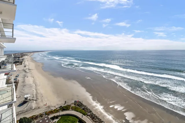 a view of an ocean and beach