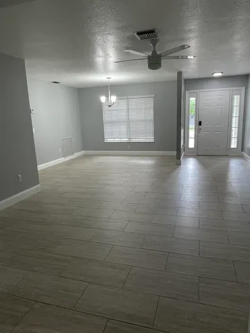 a view of a livingroom with a window