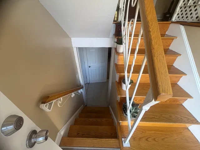 a view of a hallway with elevator