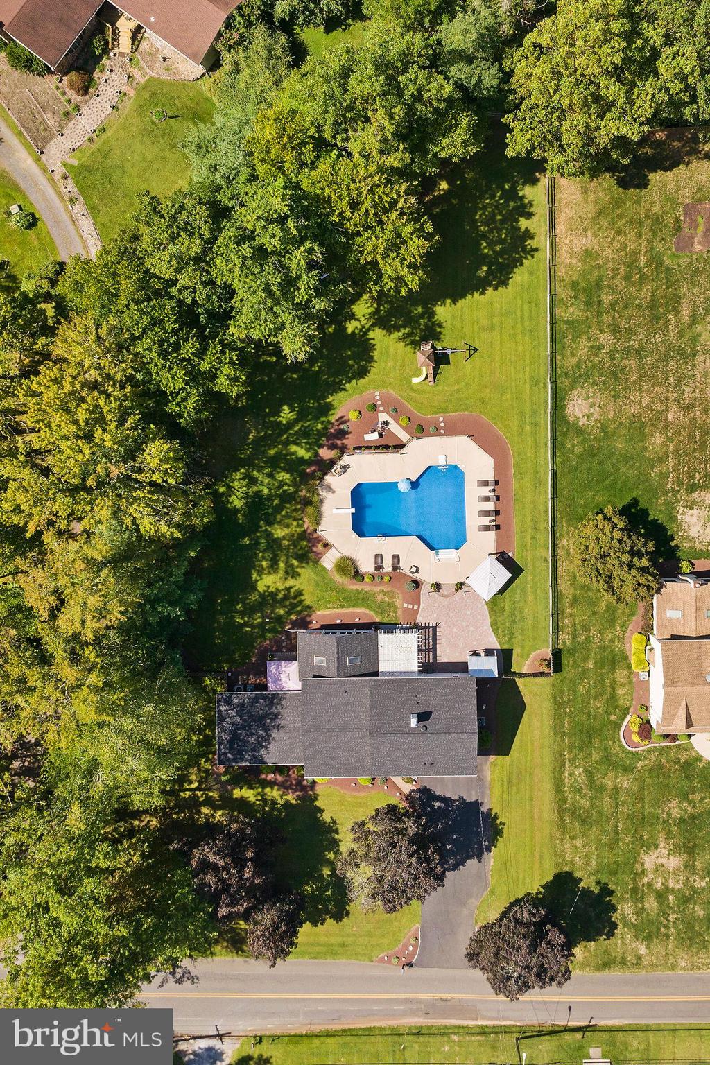 420 Extonville Road Allentown, NJ 08501 - Photo 23 of 57 an aerial view of a house with a yard basket ball court and outdoor seating