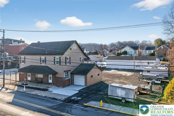 an aerial view of a house