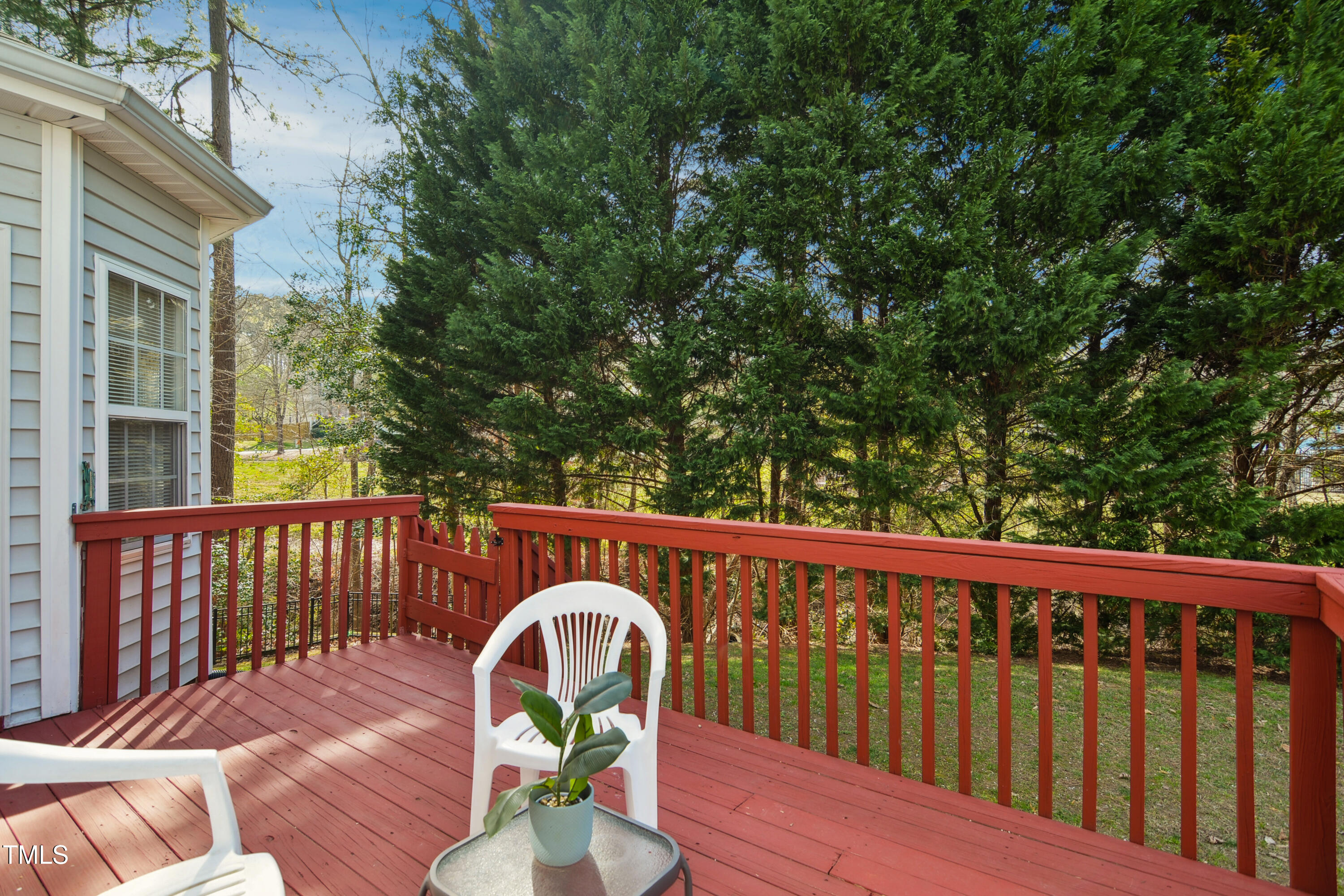 101 Whitney Lane Durham, NC 27713 - Photo 25 of 28 a view of balcony with wooden floor and outdoor seating