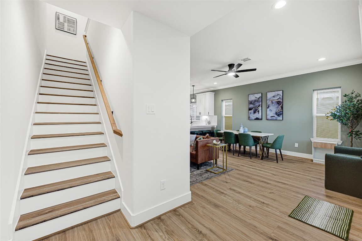 3510 Rebecca Street Houston, TX 77021 - Photo 11 of 28 a view of dining room with furniture and wooden floor