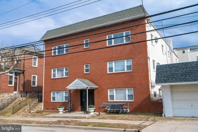 a front view of a building