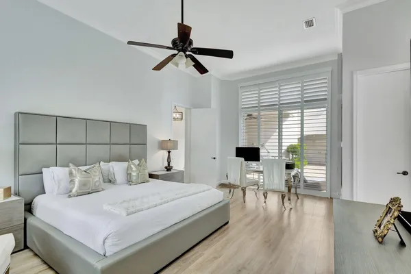 a view of a backyard with a garden