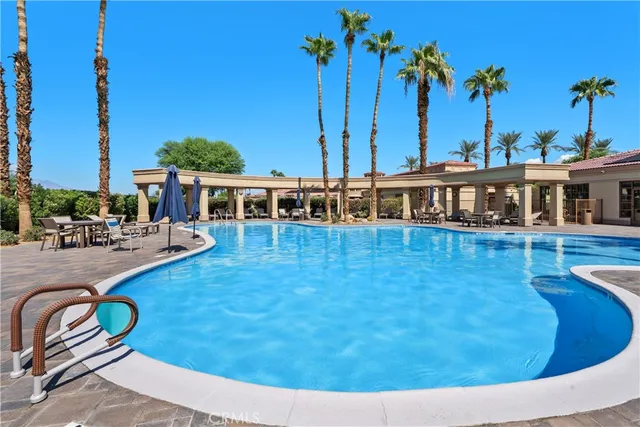 a view of a golf course with a garden