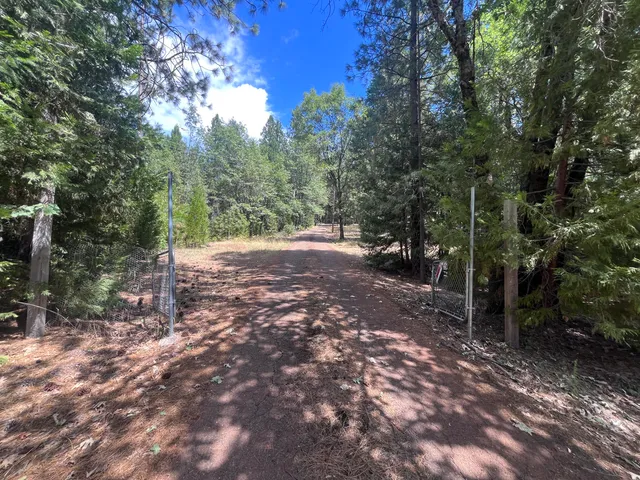 a backyard of a house with lots of green space