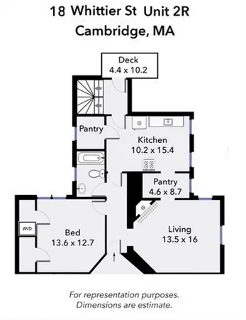 $3,250 | 18 Whittier Street, Unit 2R, Cambridge, MA 02140