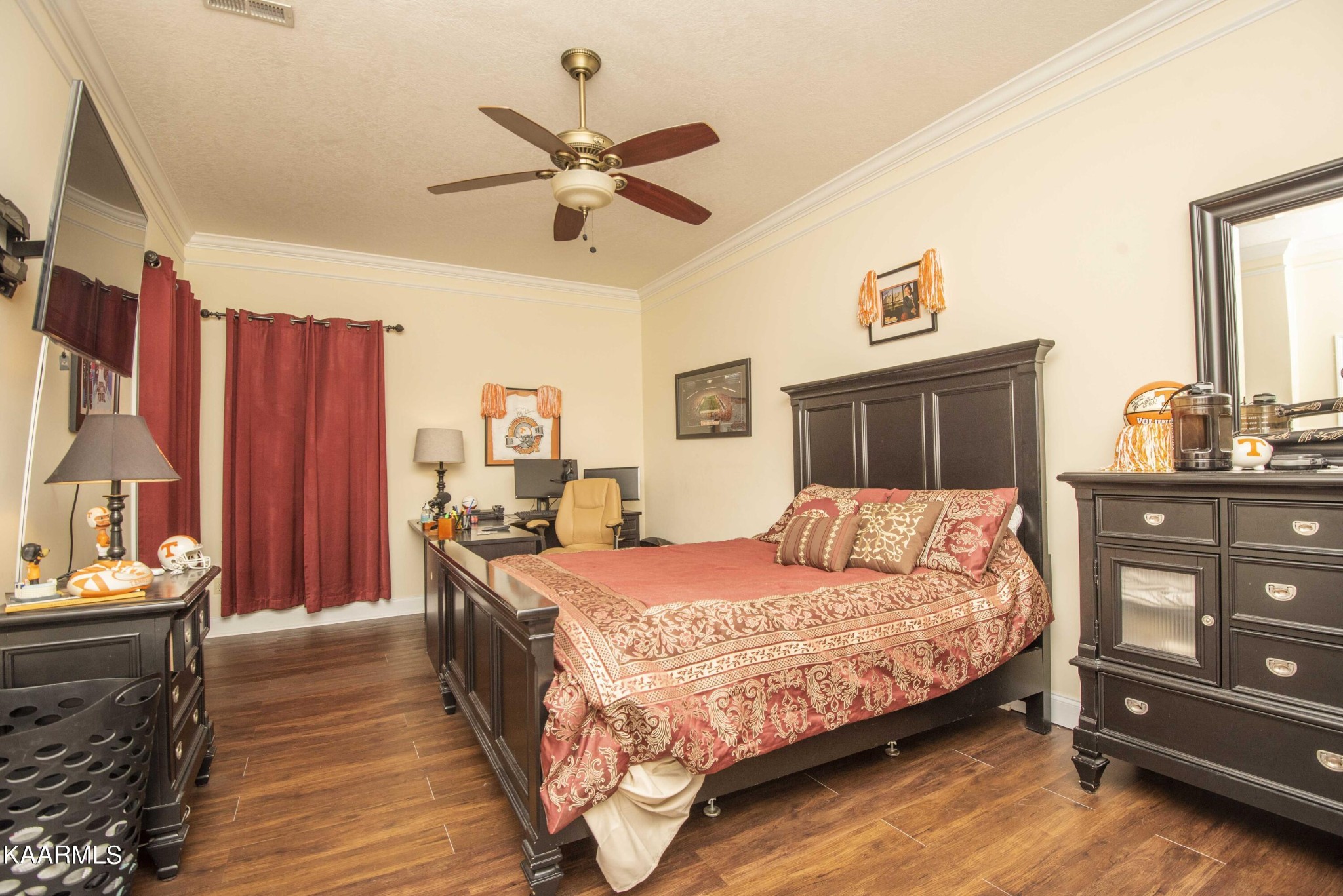 7412 Ridge Haven Court Corryton, TN 37721 - Photo 40 of 59 a bedroom with a bed and wooden floor