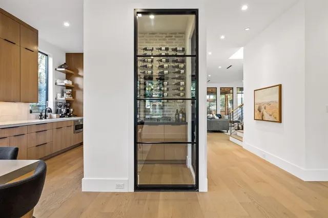 a view of a bathroom with a tub and shower