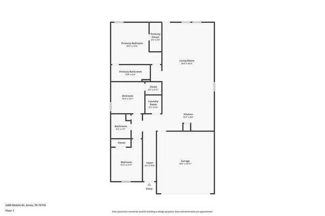 $1,795 | 2402 Mobile Street, Ennis, TX 75119