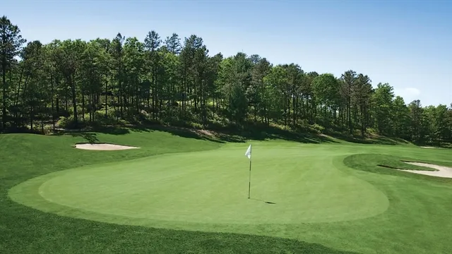 a view of a golf course with a play ground